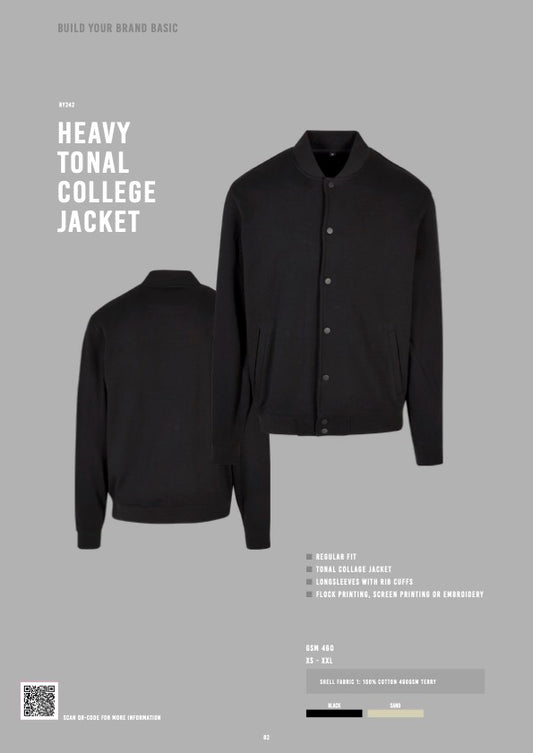 Heavy Tonal College Jacket