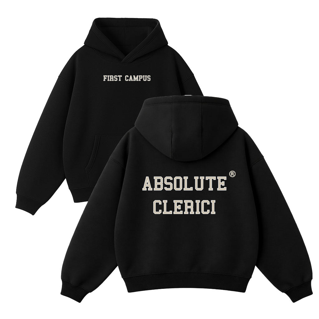 Felpa Nera Boxy Fit Clerici