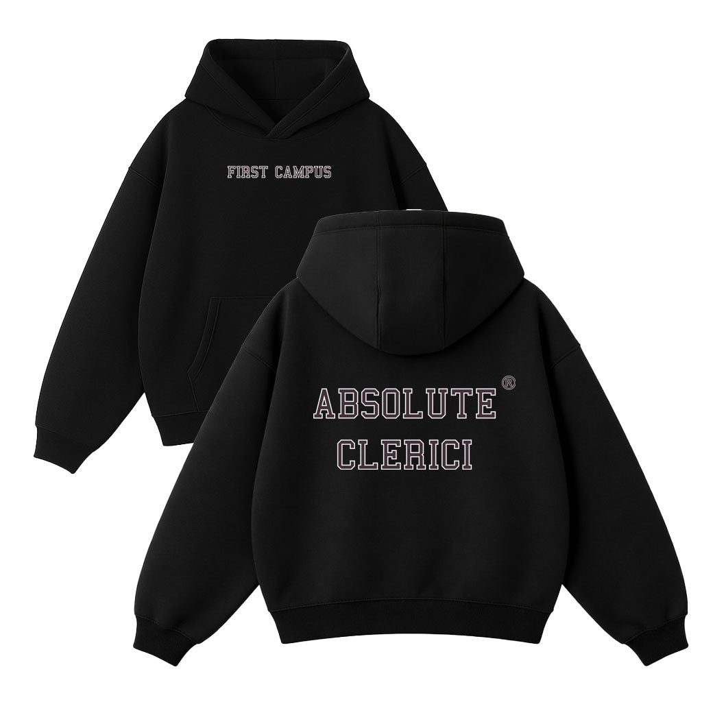 Felpa Nera Boxy Fit Clerici